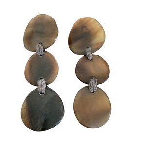 Gerda Lynggaard Monies Statement Earrings  lightweight Brown 4" lightweight